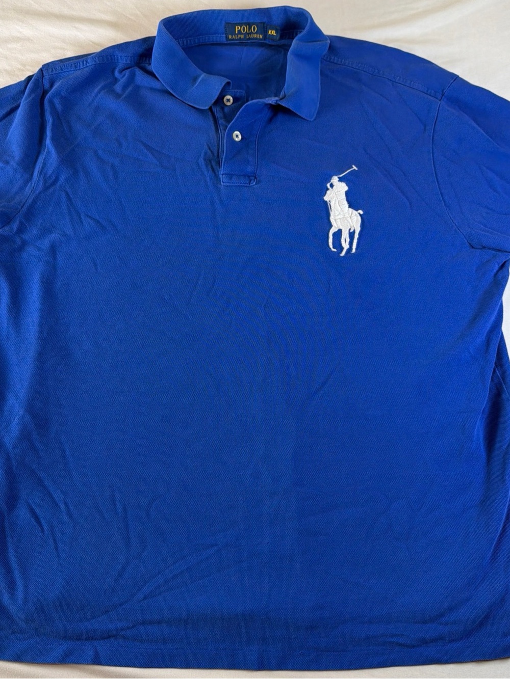 Ralph Lauren Royal Blue Polo with White Pony Slim Fit